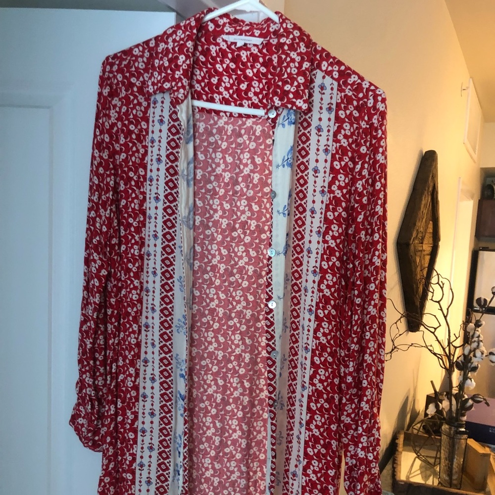 Long-sleeved floral shirt/dress